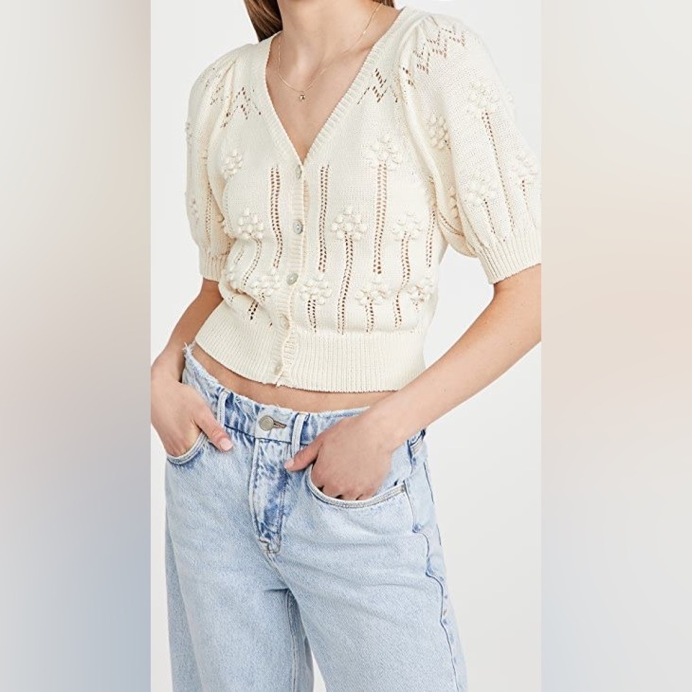 Anthropologie‎ Pointelle top ASTR The Label Peyton Cardigan Small shirt